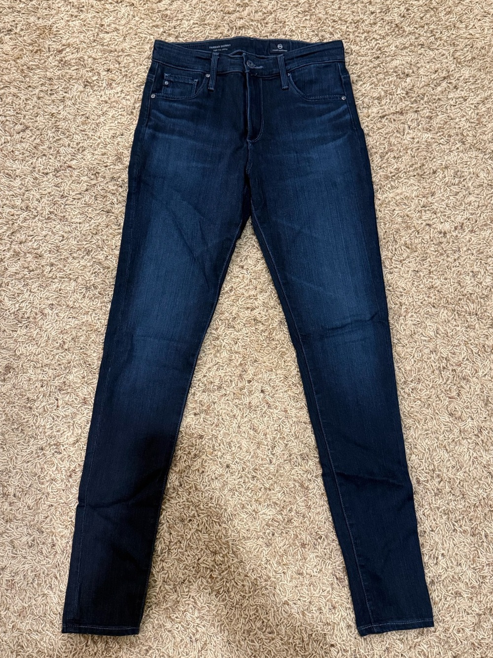 Ag Farah High Rise Dark Indigo Skinny Jeans